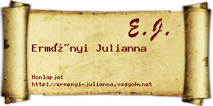 Erményi Julianna névjegykártya